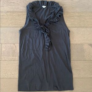 J.Crew Gray Ruffle Tank Top